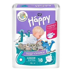 Підгузки дитячі Happy Bella Baby junior extra (вага 16+ кг, 18 шт.)