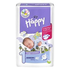 Підгузки дитячі Happy Bella Baby newborn (вага 2-5 кг, 42 шт.)