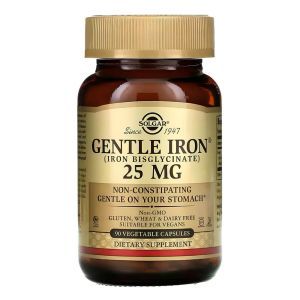 Железо легкоусваиваемое Gentle Iron, 90 капсул, Solgar