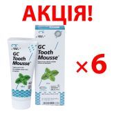 АКЦИЯ! 6 упаковок Крем для реминерализации зубов (мята), 35 мл, GC Tooth Mousse