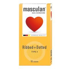 Презервативи Ribbed+Dotted, 10 шт, Masculan