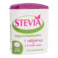 Підсолоджувач "Стевія" FLIP-TOP, 0,1 г, 200 таблеток, Красота та Здоров'я