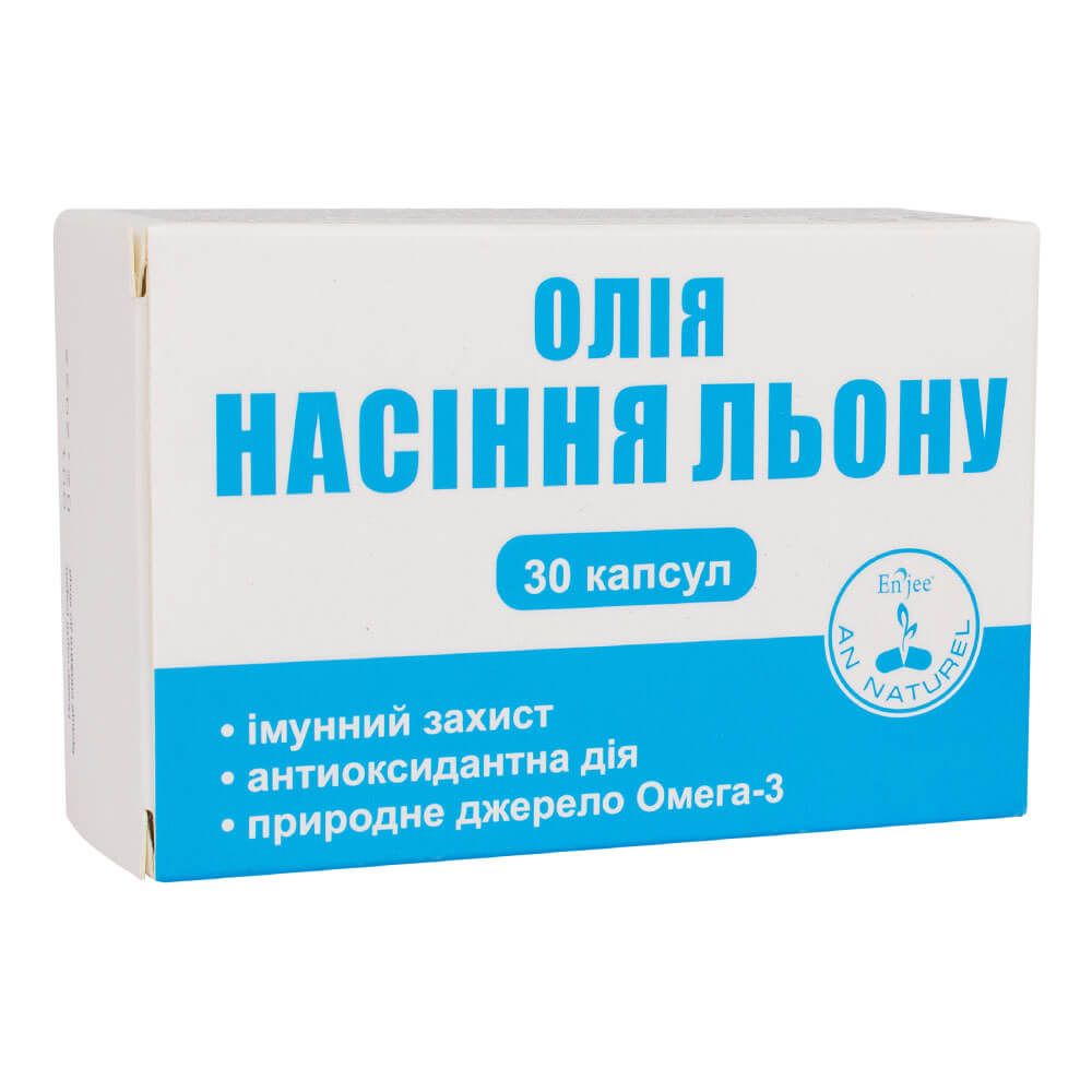 

Олія насіння льону, ENJEE, 1000 мг, 30 капсул, Красота та Здоров'я