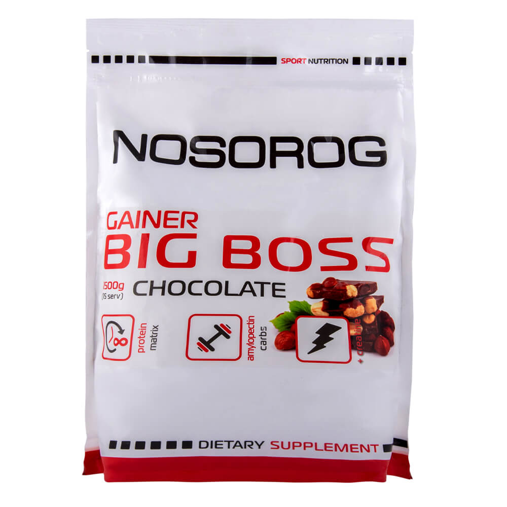 

Гейнер Big Boss, 1,5 кг, зі смаком шоколаду, Nosorog